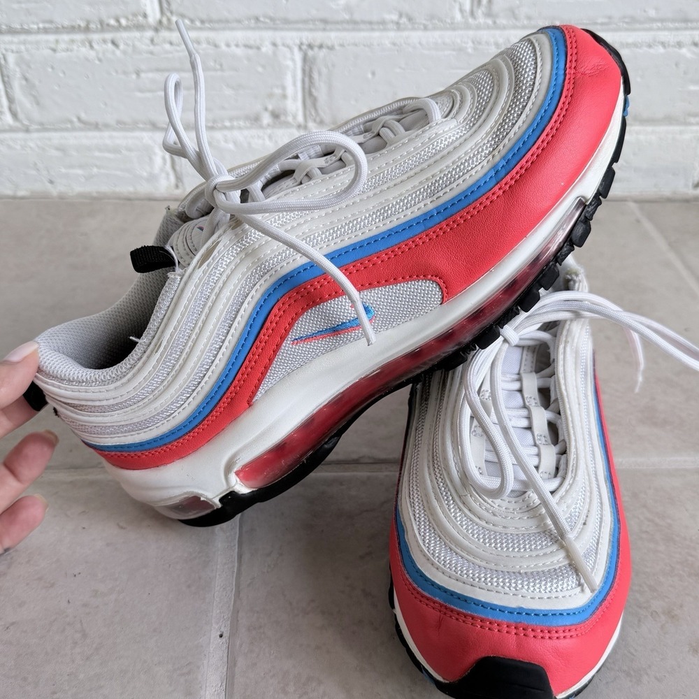 Nike Air Max 97 Double Swoosh Women's Size 8.5 White-Red-Blue‎